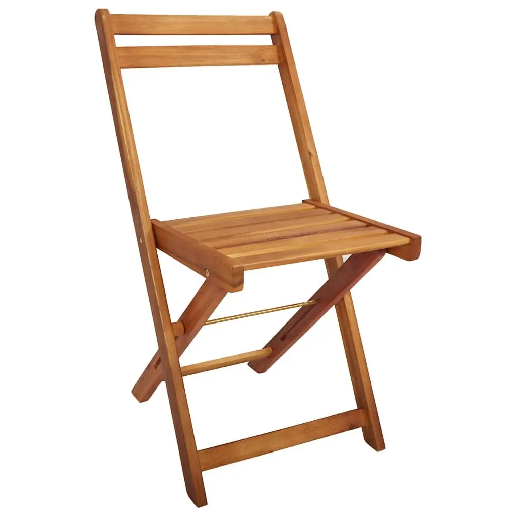 Outdoor Furniture Set with Planter Table and 2 Folding Bistro Chairs Brown