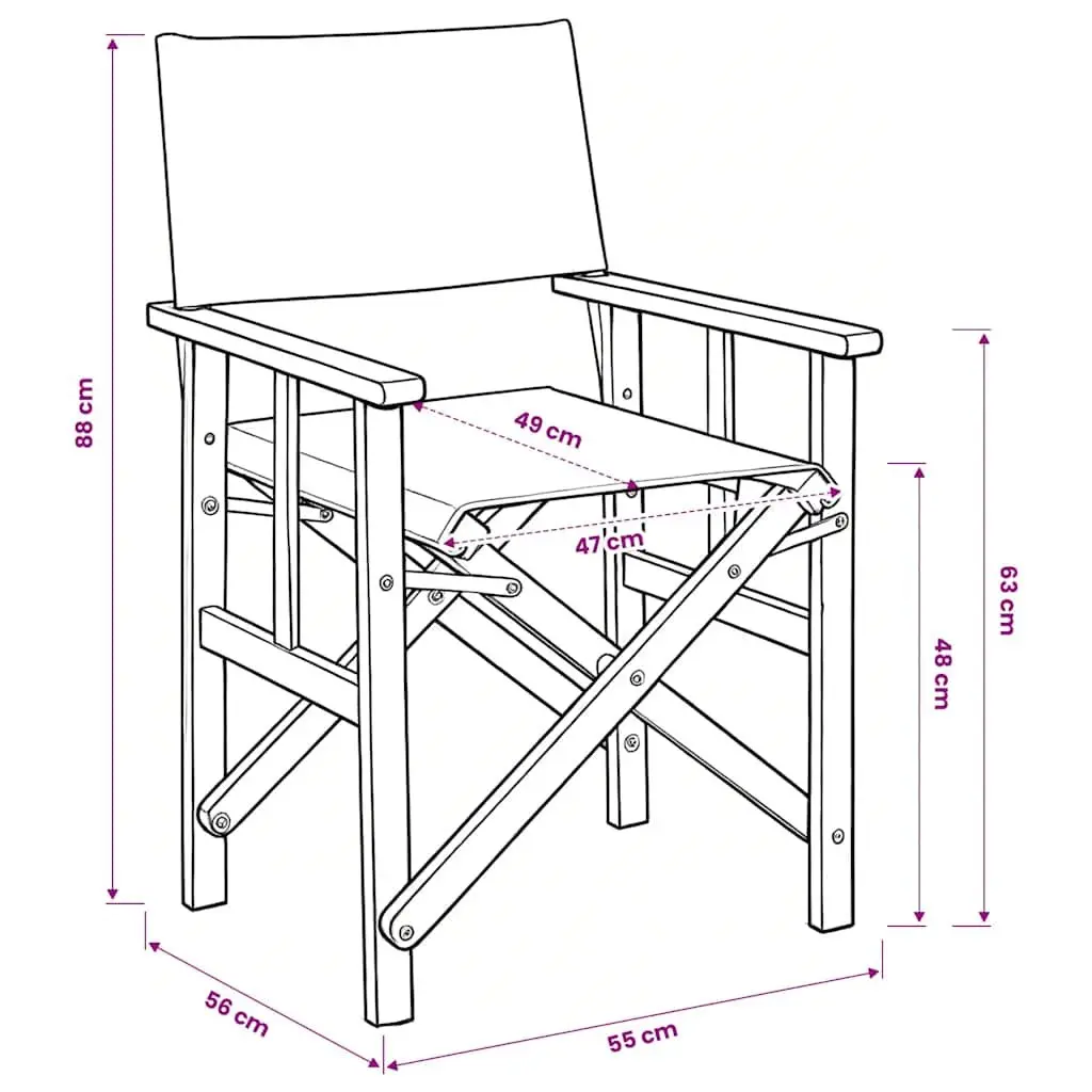 Folding Director's Chairs 2 Pack Outdoor Camping Beach Garden Brown