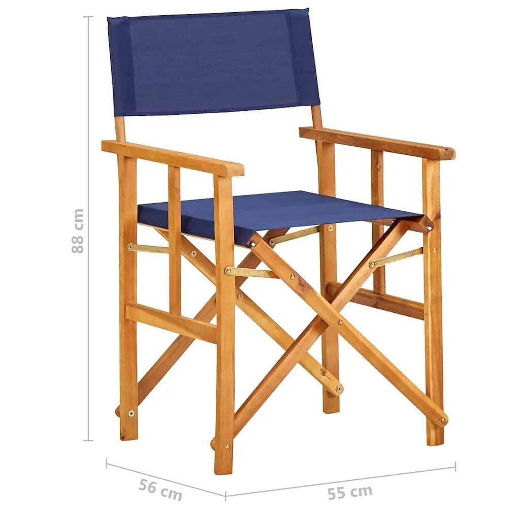 Outdoor Folding Chairs Set of Two for Camping Beach Seating Blue