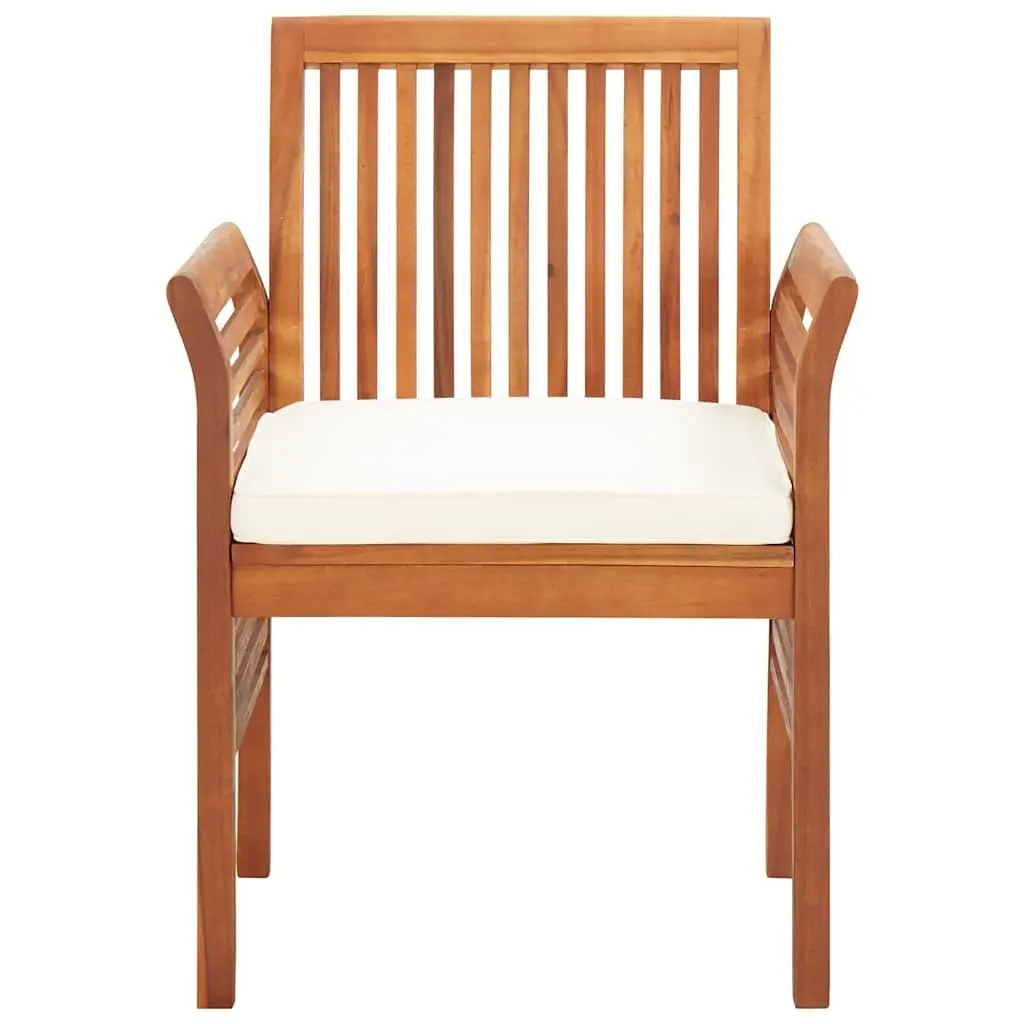 Outdoor Dining Chair Cushion Brown Acacia Wood Deep Seat