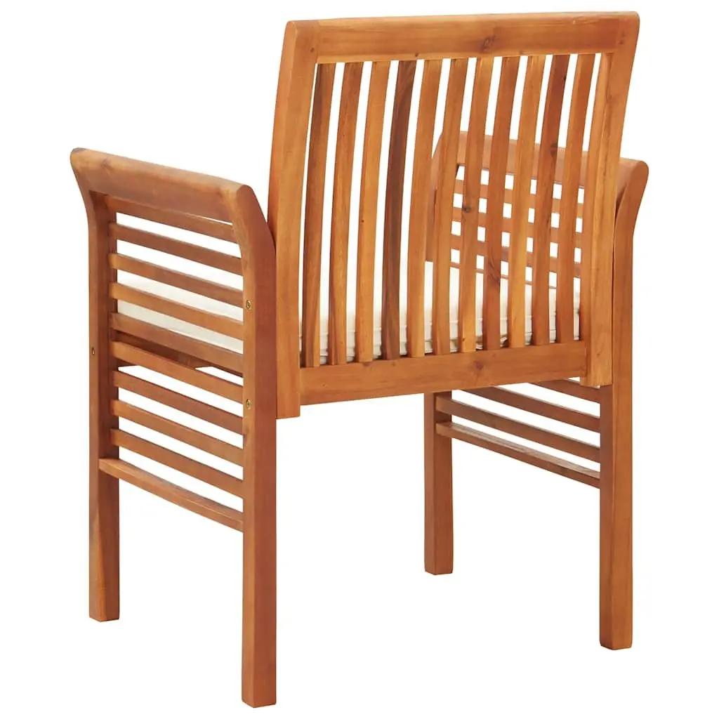 Outdoor Dining Chair Cushion Brown Acacia Wood Deep Seat