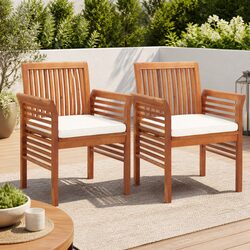Affordable Acacia Wood Outdoor Dining Chairs Set