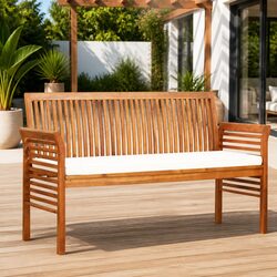 Reliable 3-Seater Garden Bench with Water-Resistant Cushion