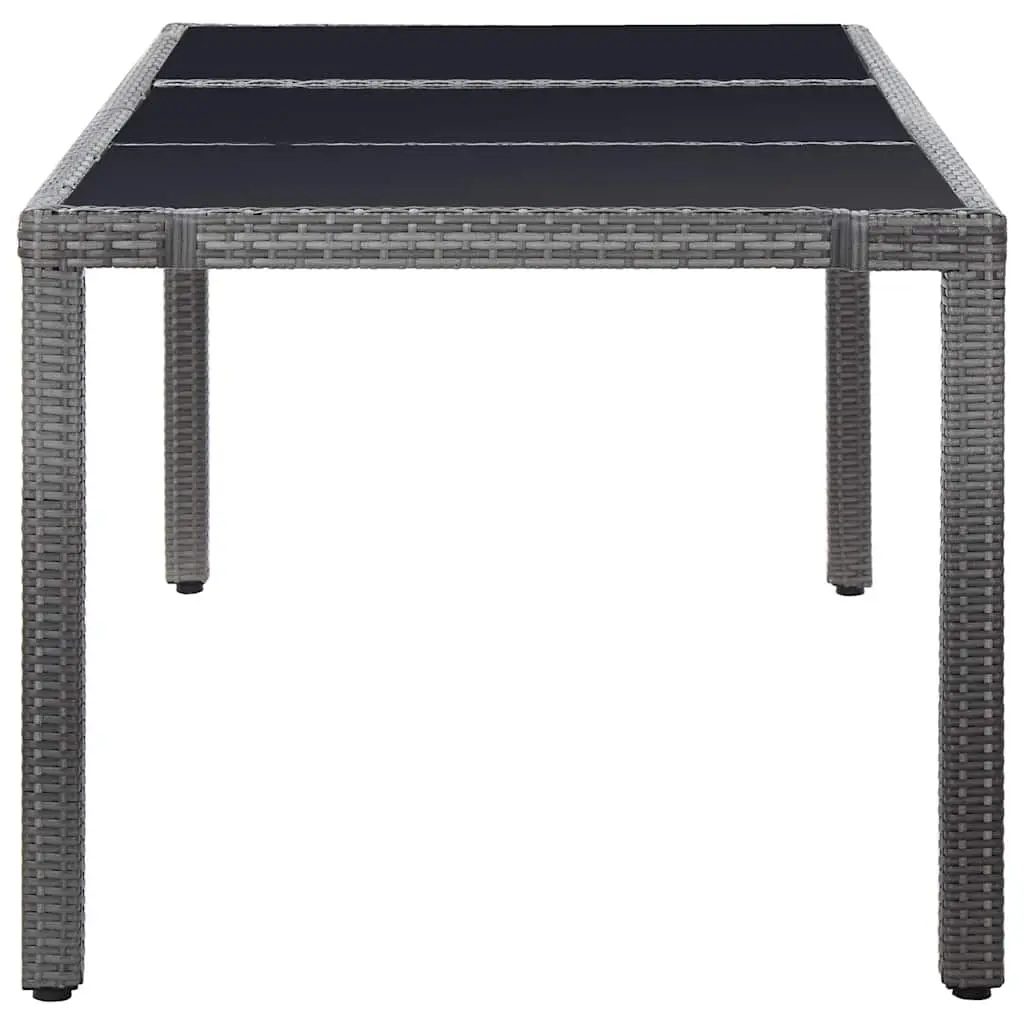 Outdoor Dining Set 9 Piece Grey Poly Rattan Garden Furniture Patio Table Chairs