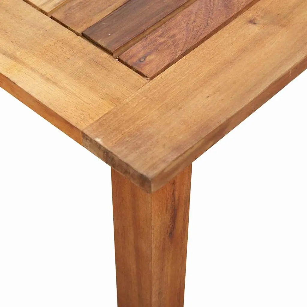 Outdoor Dining Set 5 Piece Garden Furniture Acacia Wood Table Grey PE Rattan Chairs