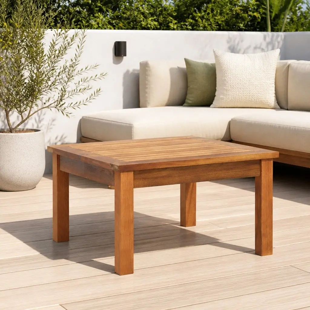 Wooden Coffee Table for Outdoor Use