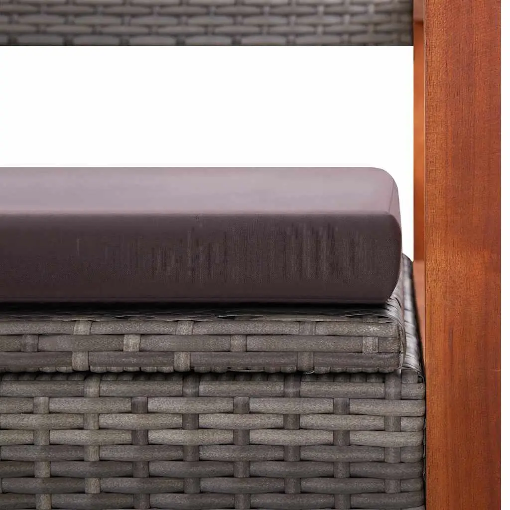 Grey 115cm Outdoor Storage Bench with Cushion
