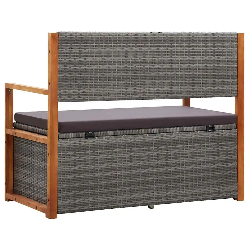 Grey 115cm Outdoor Storage Bench with Cushion