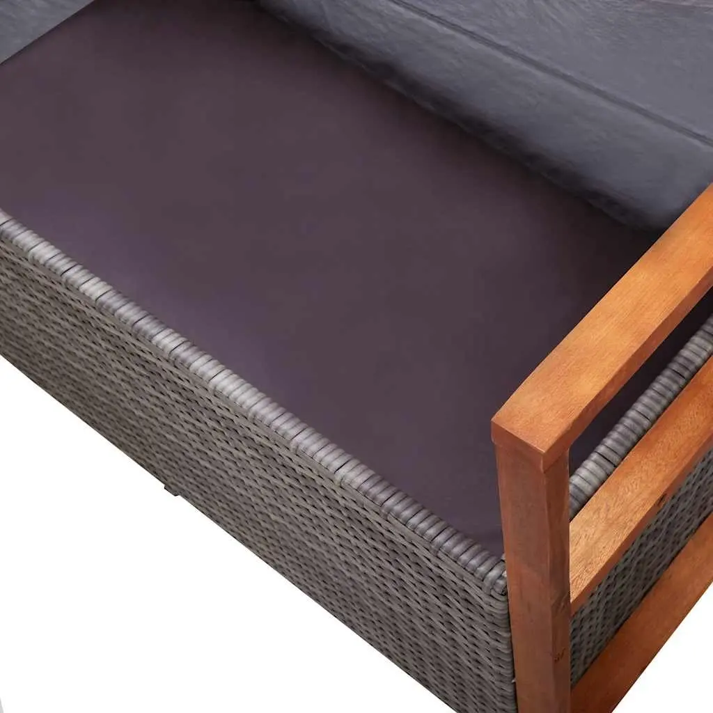 Grey 115cm Outdoor Storage Bench with Cushion