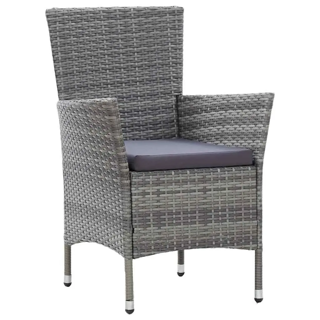 5 Piece Outdoor Dining Set Poly Rattan Garden Patio Furniture Grey