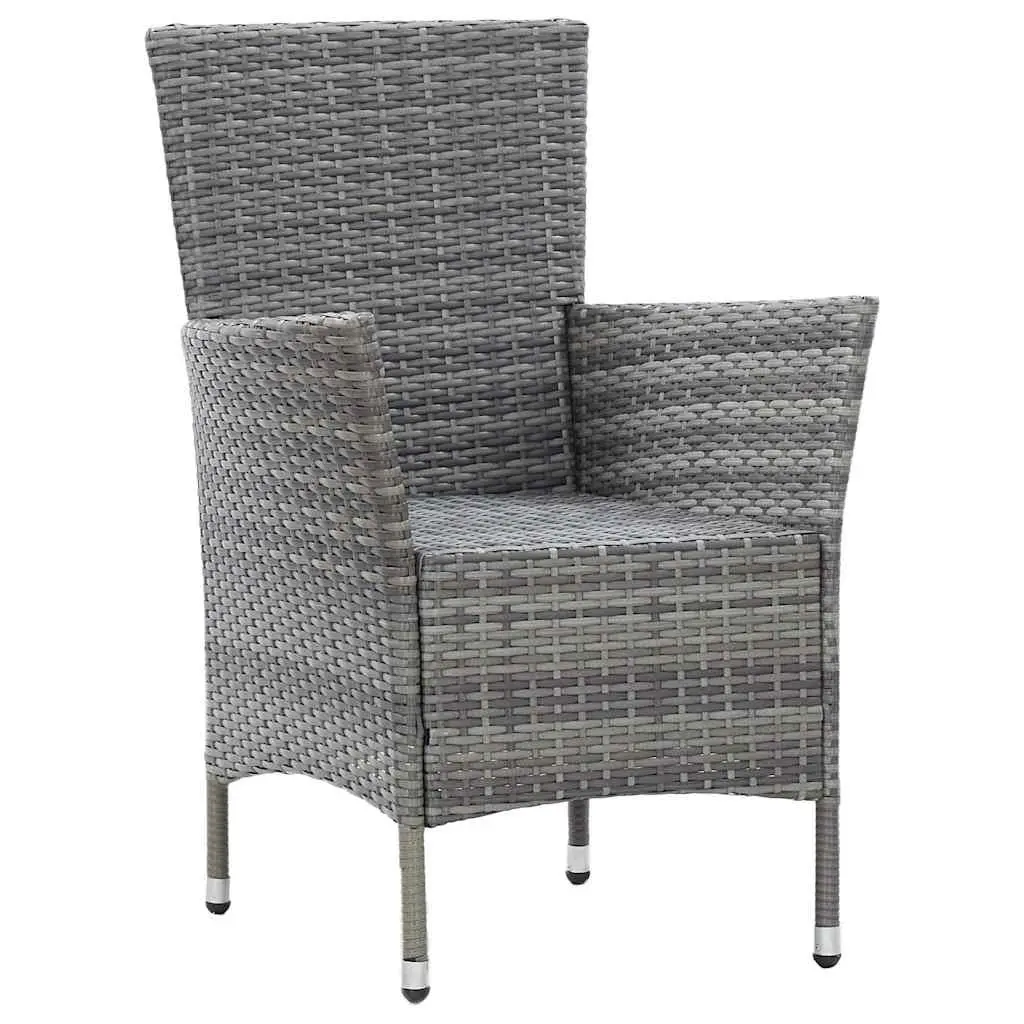 5 Piece Outdoor Dining Set Poly Rattan Garden Patio Furniture Grey