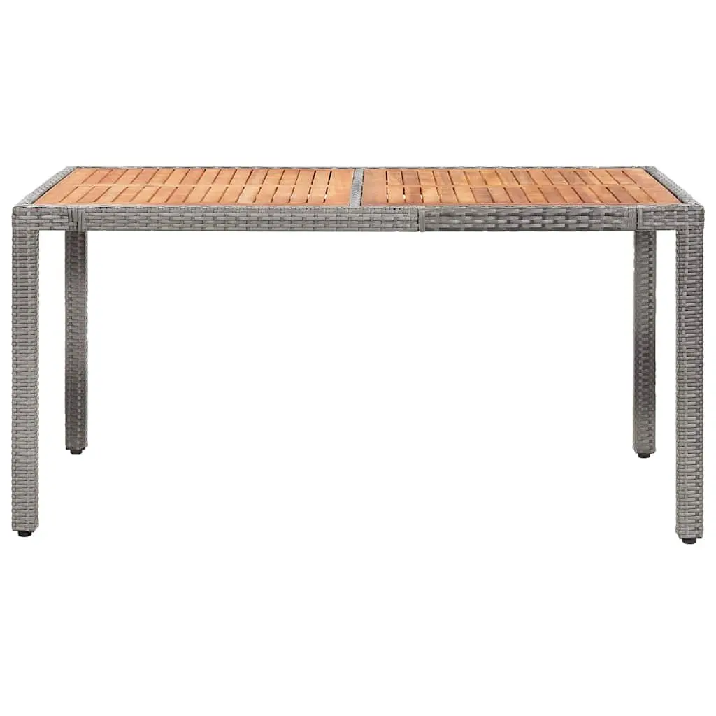 Outdoor Dining Set 7 Piece Garden Furniture Grey Poly Rattan with Cushions