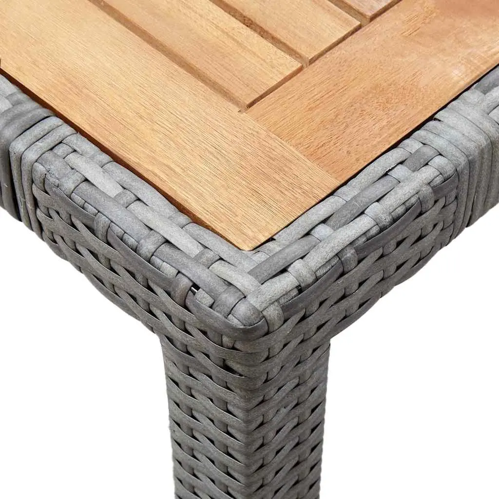 Garden Dining Set 7 Piece Poly Rattan Outdoor Furniture with Cushions Grey