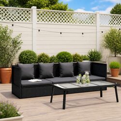 Stylish Black Rattan Sun Lounger with Cushions for Easy Maintenance