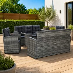 Comfortable 5-Piece Grey Outdoor Dining Set