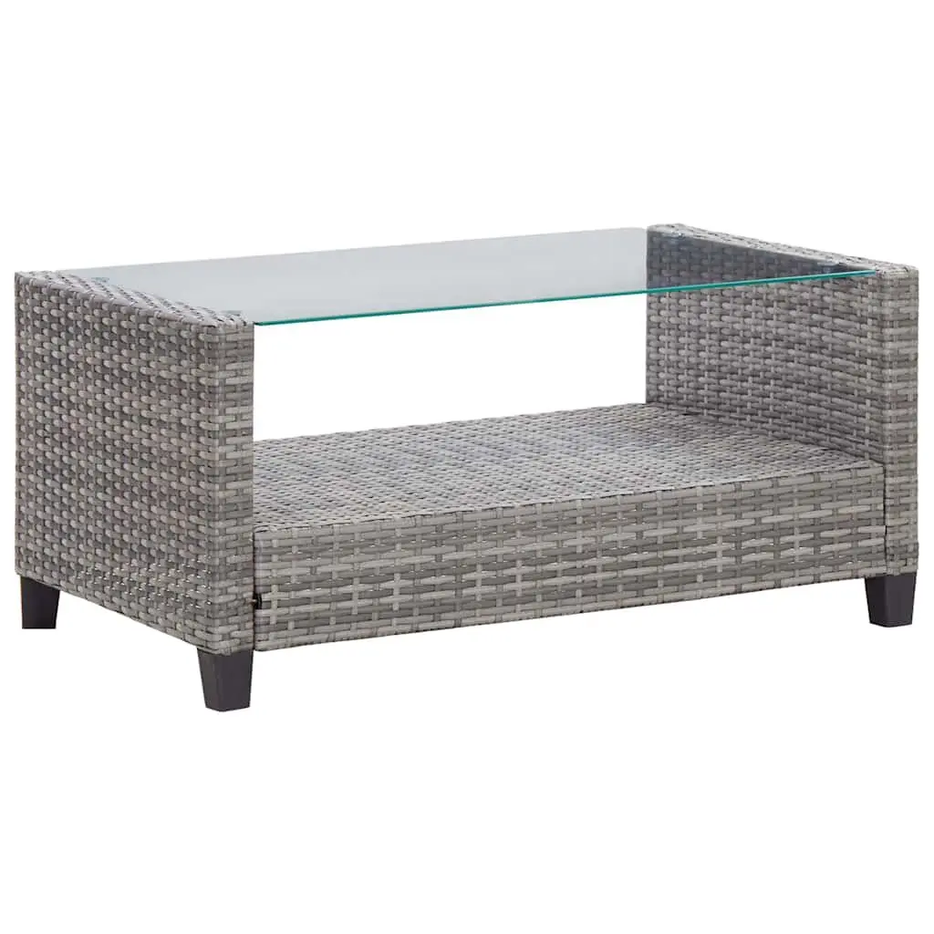 Outdoor Garden Sofa Set 6 Piece Grey Poly Rattan Patio Furniture