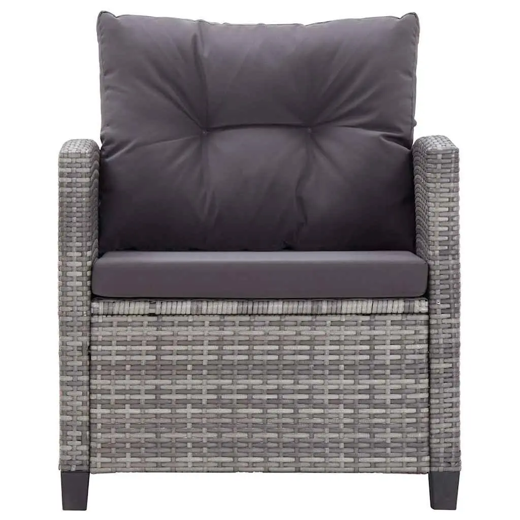 Outdoor Garden Sofa Set 6 Piece Grey Poly Rattan Patio Furniture