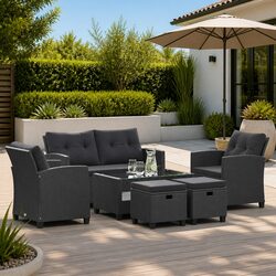 Reliable 6-Piece Garden Sofa Set with Cushions