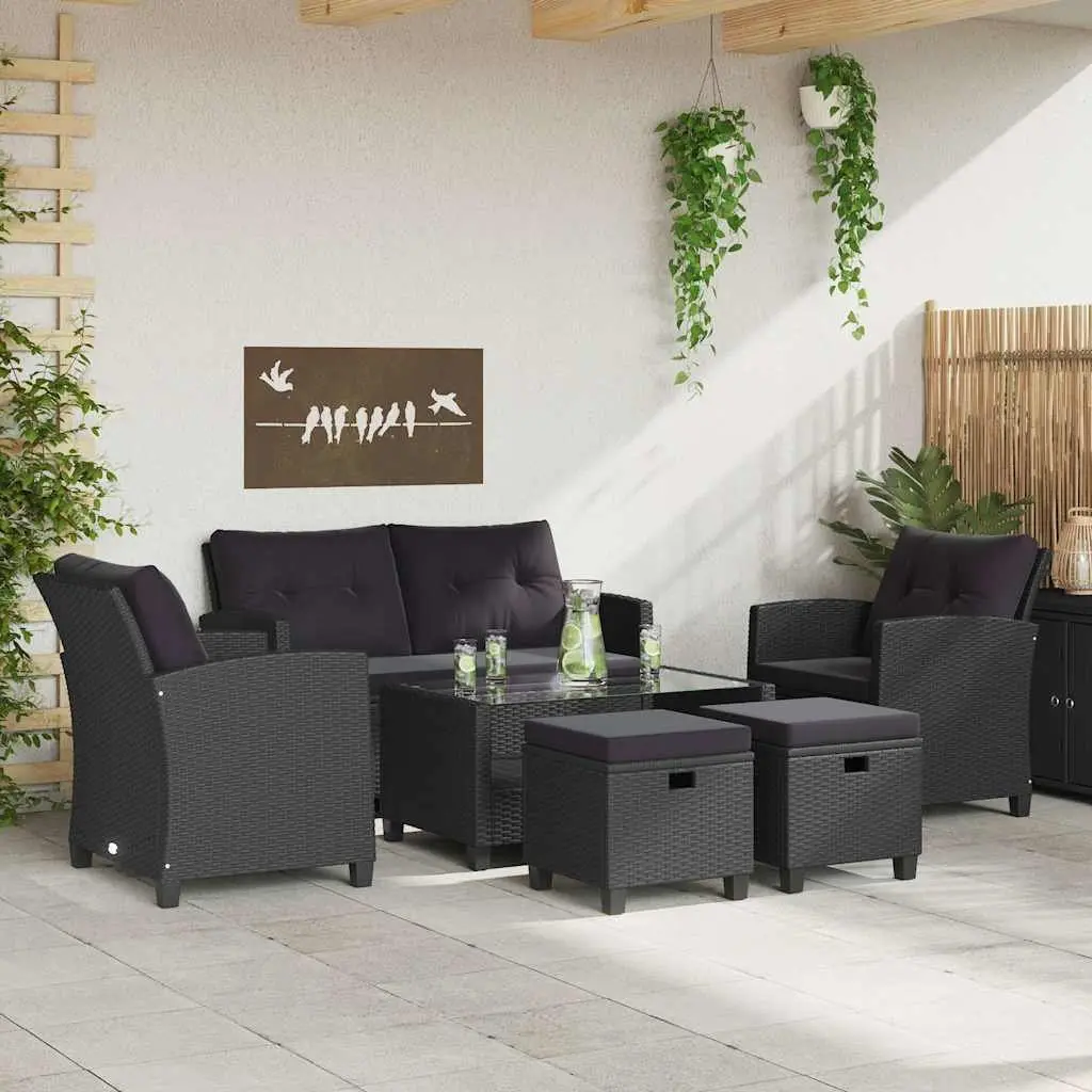 6-Piece Garden Sofa Set with Cushions