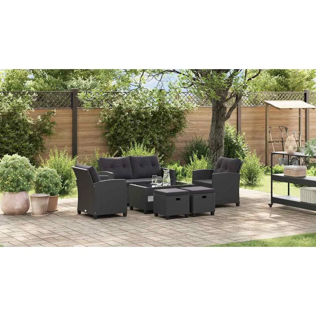 6-Piece Garden Sofa Set with Cushions
