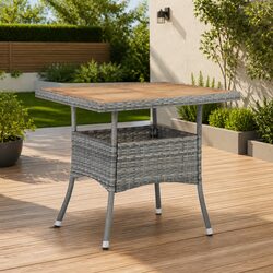 Reassuringly Built Grey Rattan Dining Table for Your Outdoors