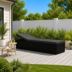 Comfortable and Practical Black Sun Lounger for All