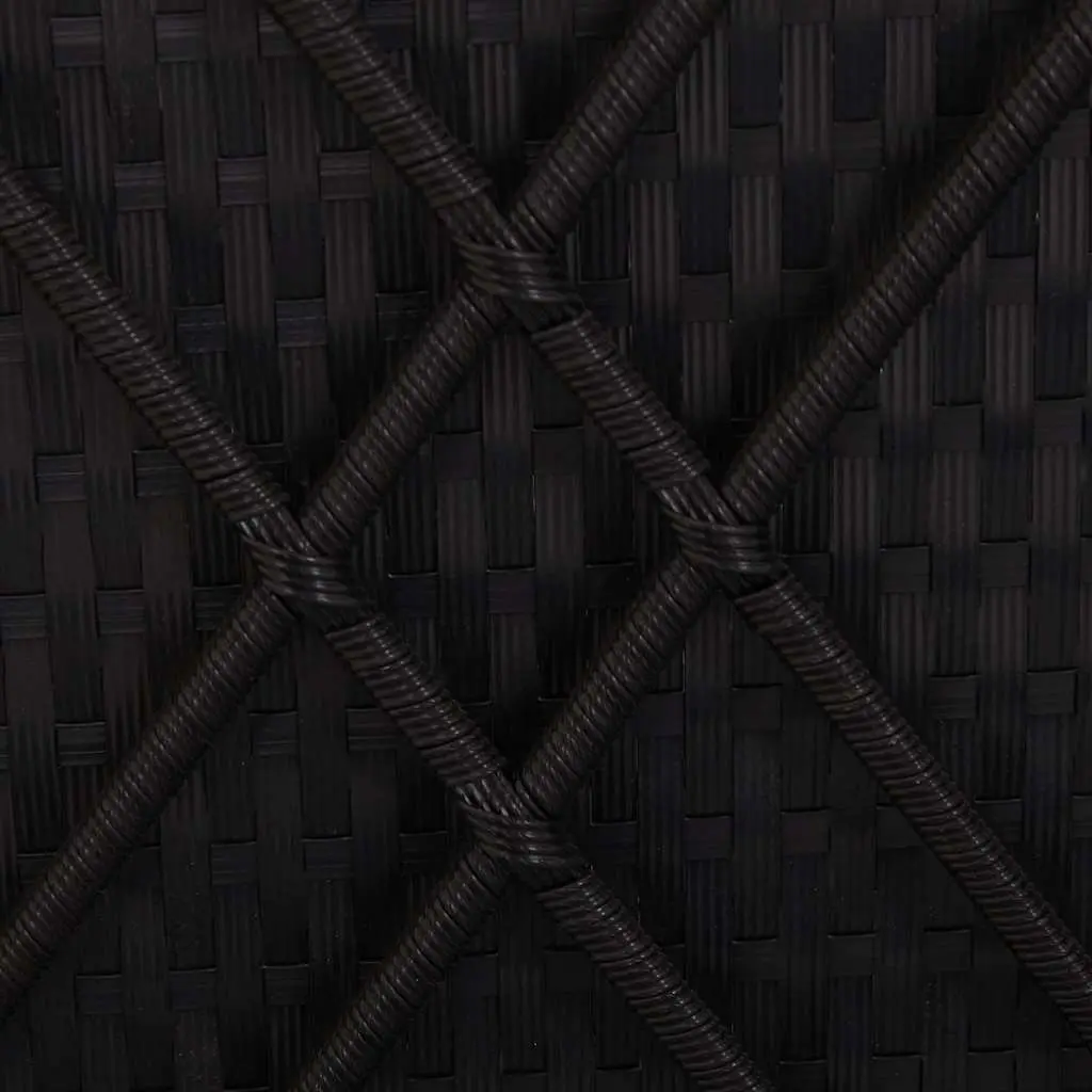 Sun Lounger with Cushion Poly Rattan Black Outdoor Patio Poolside Relaxation