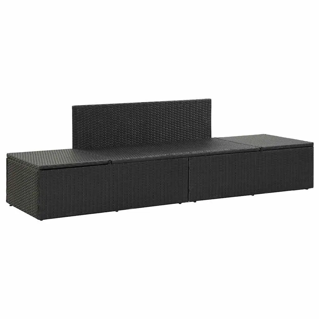 Black Sun Lounger Bed for Outdoor Use