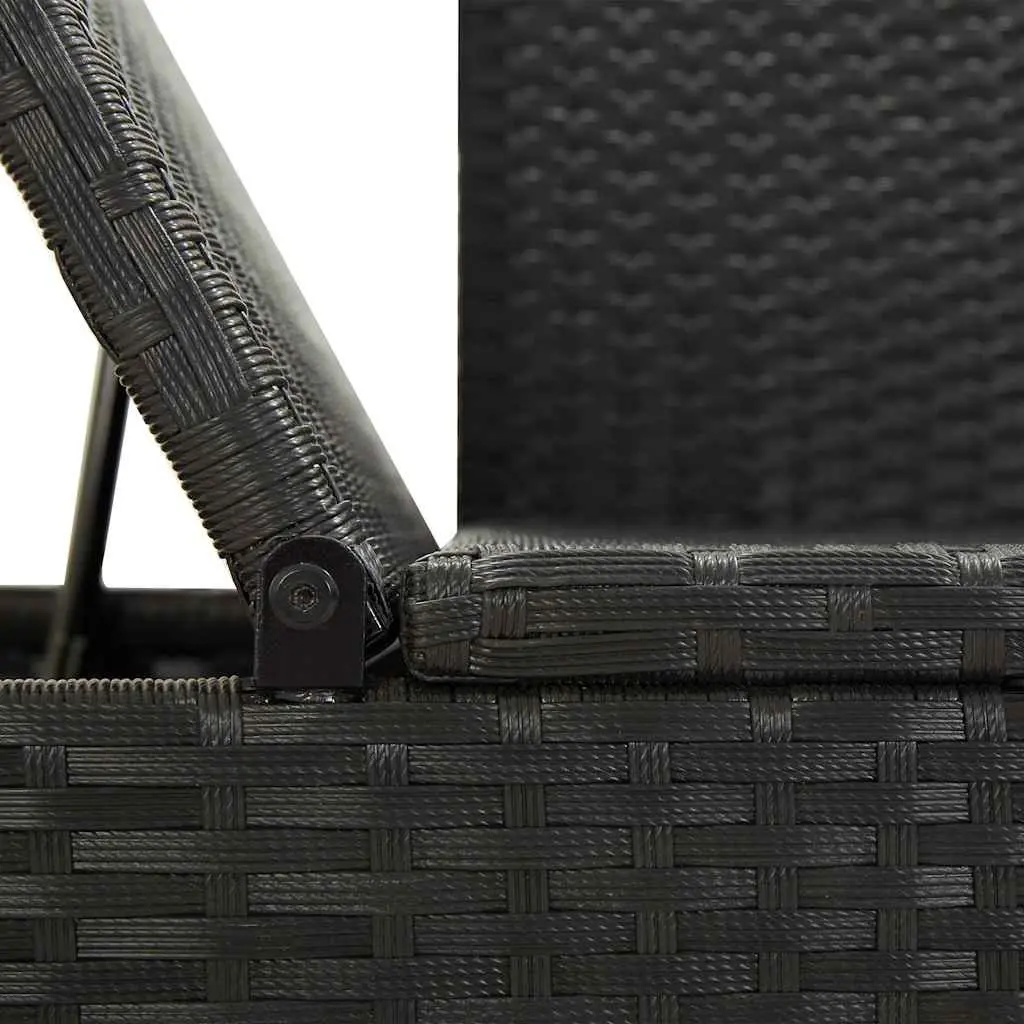 Black Sun Lounger Bed for Outdoor Use