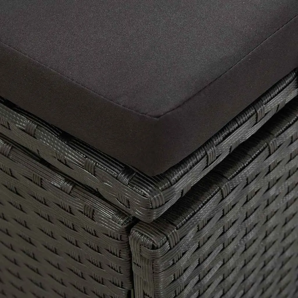 Black Sun Lounger Bed for Outdoor Use