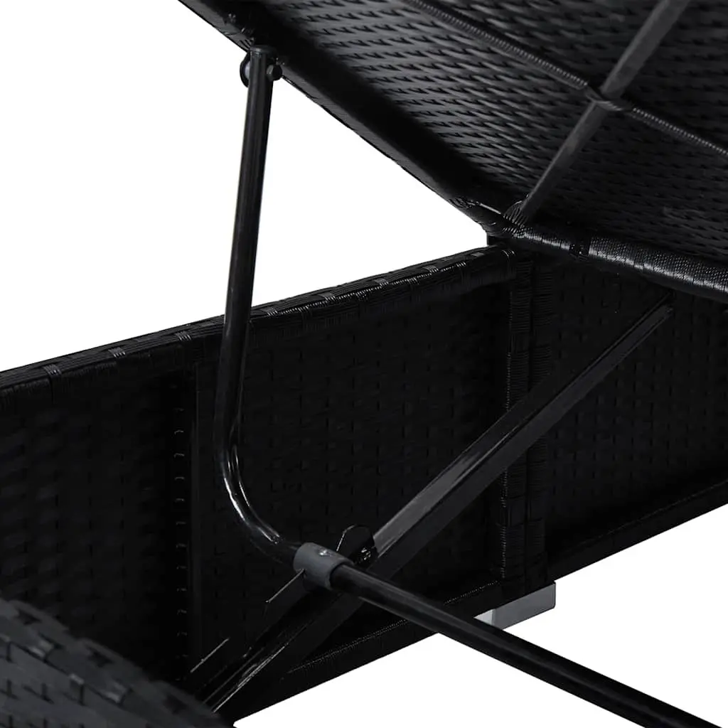 Sun Lounger with Washable Cushion and Table
