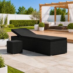 Comfortable and Practical Sun Lounger with Side Table