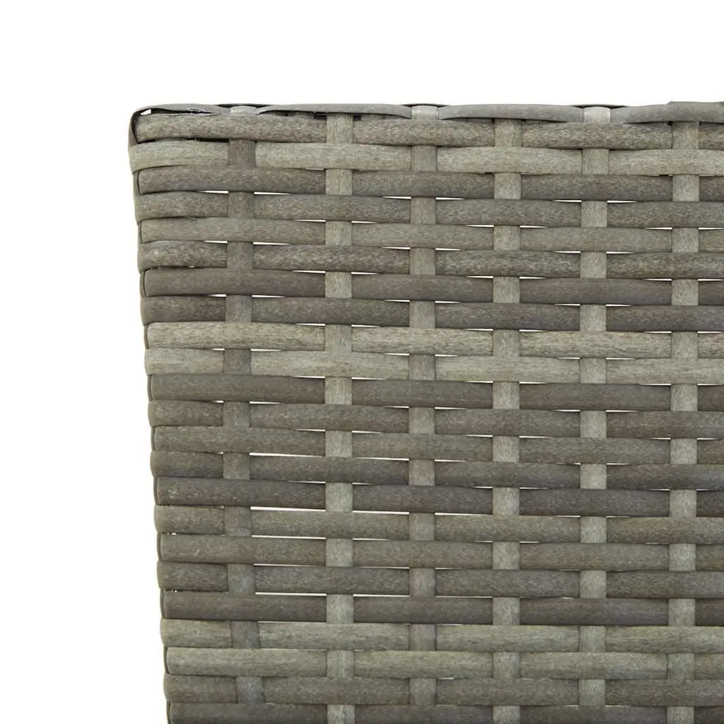 Outdoor Garden Bench Adjustable Day Bed 176cm Grey Poly Rattan