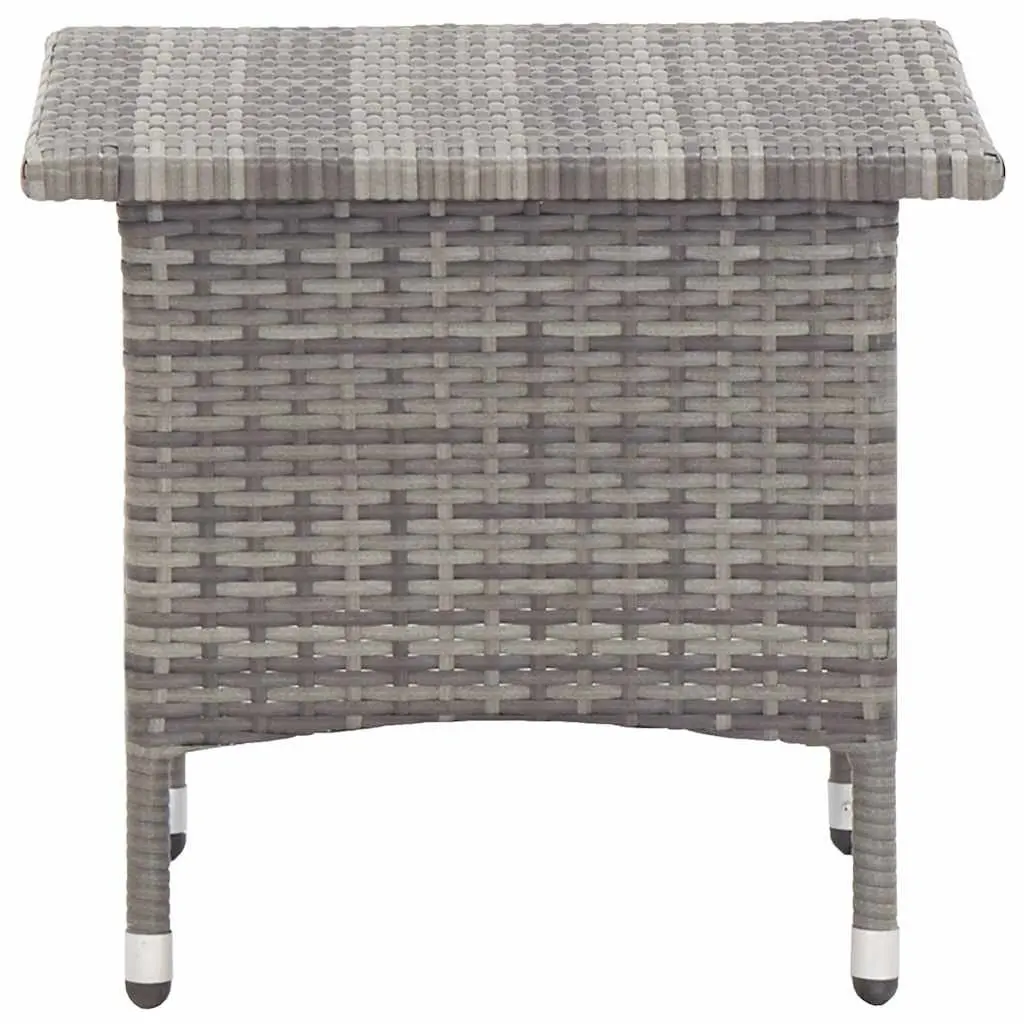 Grey Poly Rattan Tea Table for Outdoor Spaces