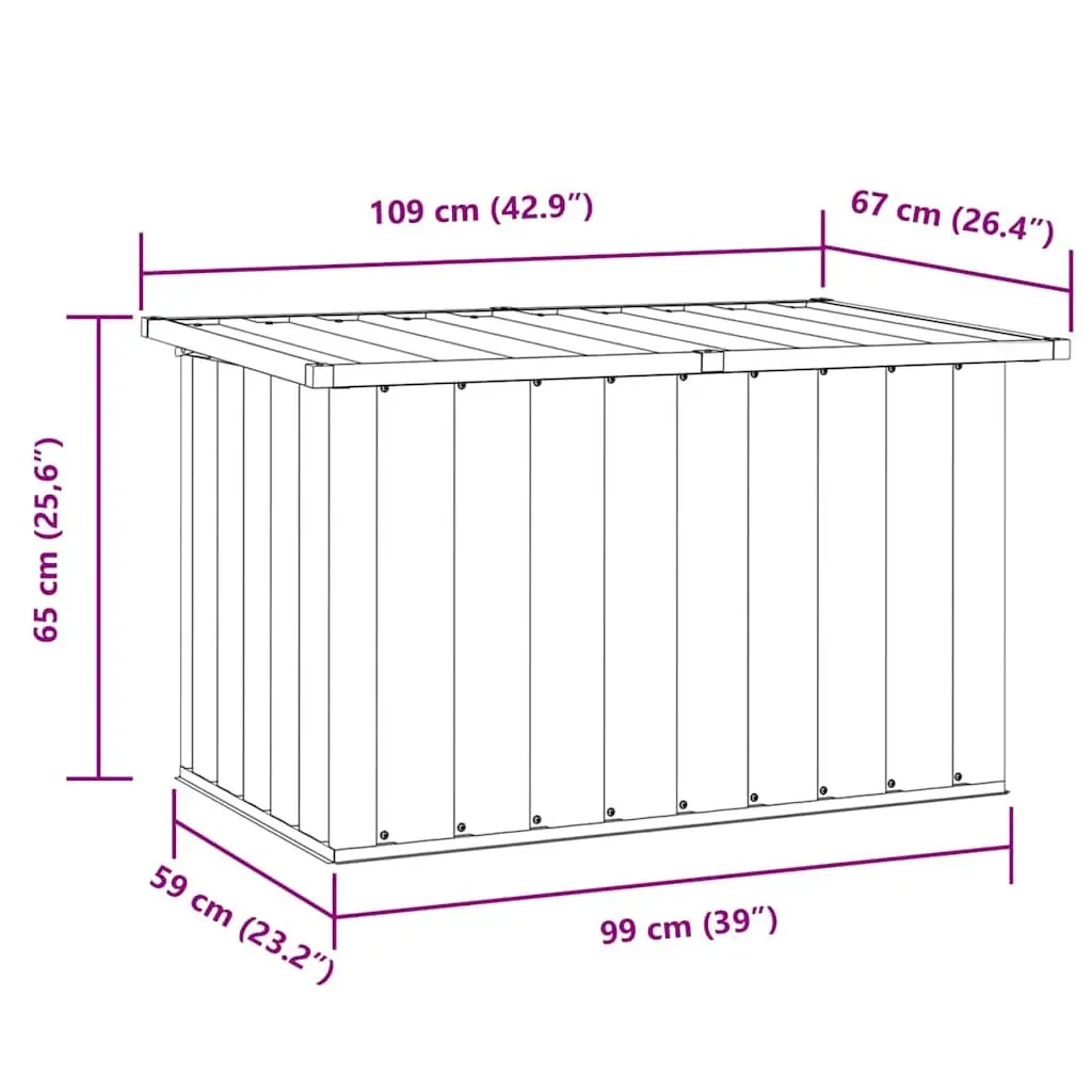 Anthracite Storage Box for Outdoor Use
