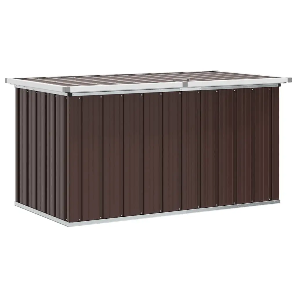 Garden Storage Box Outdoor Patio Furniture 129x67x65cm Brown Galvanised Steel