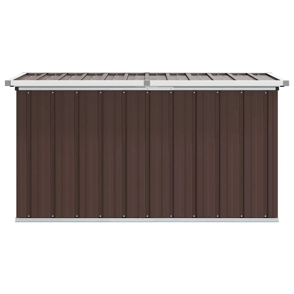 Garden Storage Box Outdoor Patio Furniture 129x67x65cm Brown Galvanised Steel