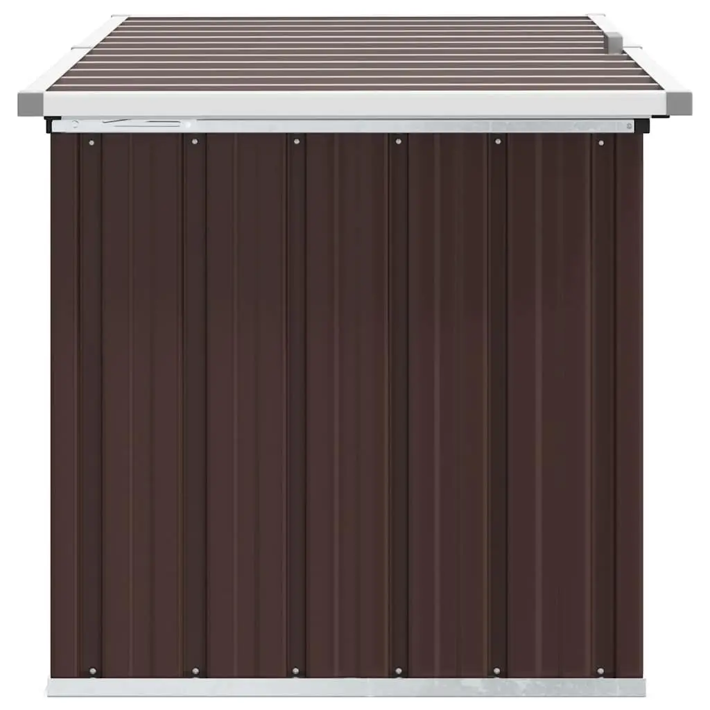 Garden Storage Box Outdoor Patio Furniture 129x67x65cm Brown Galvanised Steel