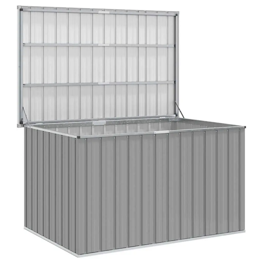 Garden Storage Box Outdoor Cushion Pillow Blanket Chest Grey Galvanised Steel 149 x 99 x 93 cm