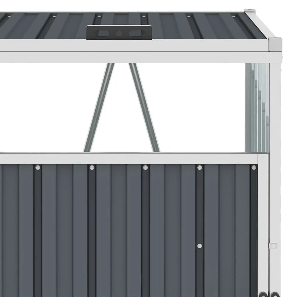 Quadruple Garbage Bin Shed Grey 286x81x121cm Garden Waste Container Storage