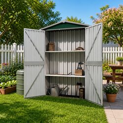 Reliable Green Garden Shed with Ample Storage Space