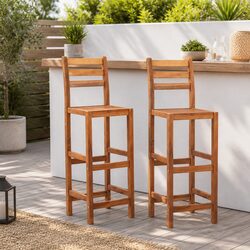 Quality Wooden Bar Stools Set of 2 for Comfort and Use