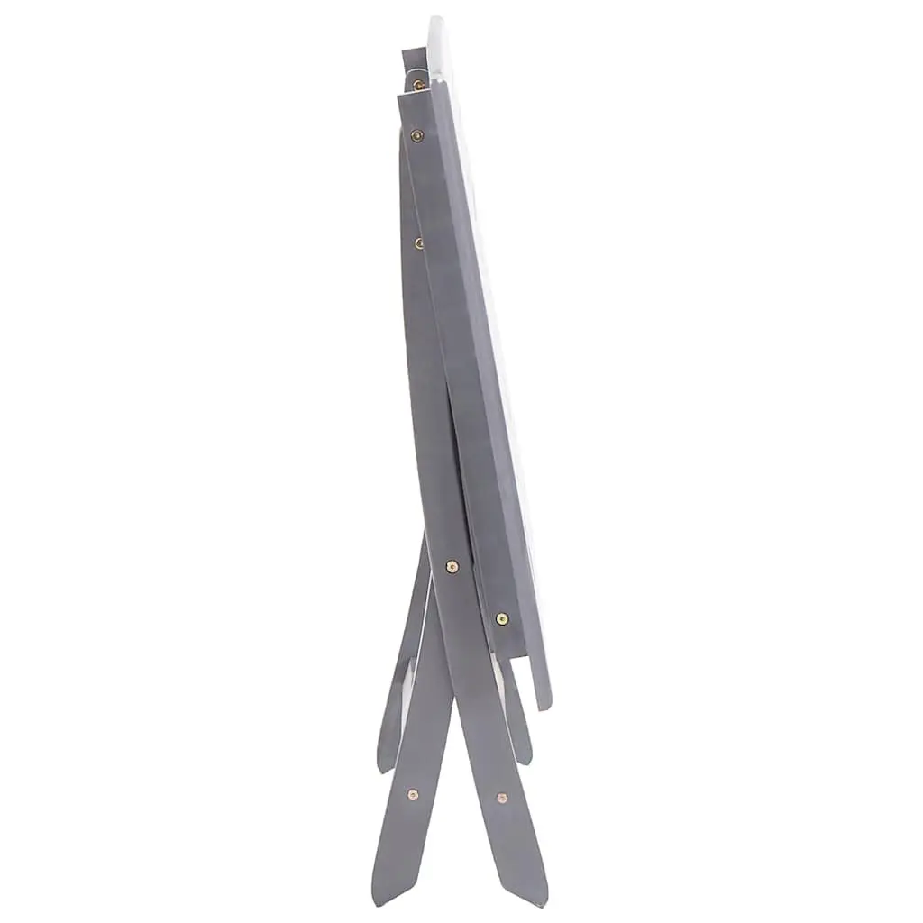 Folding Garden Dining Table Outdoor Patio Furniture Wood Parasol Hole Grey