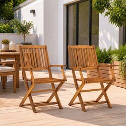 Reliable Folding Outdoor Chairs Set - 2 Pieces