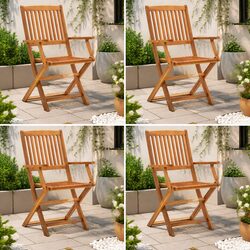 Reliable Brown Outdoor Chairs - 4 Folding Set