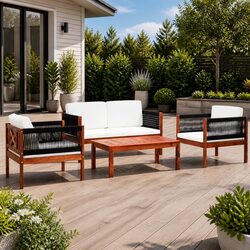 Value-Focused 4 Piece Acacia Wood Garden Lounge Set