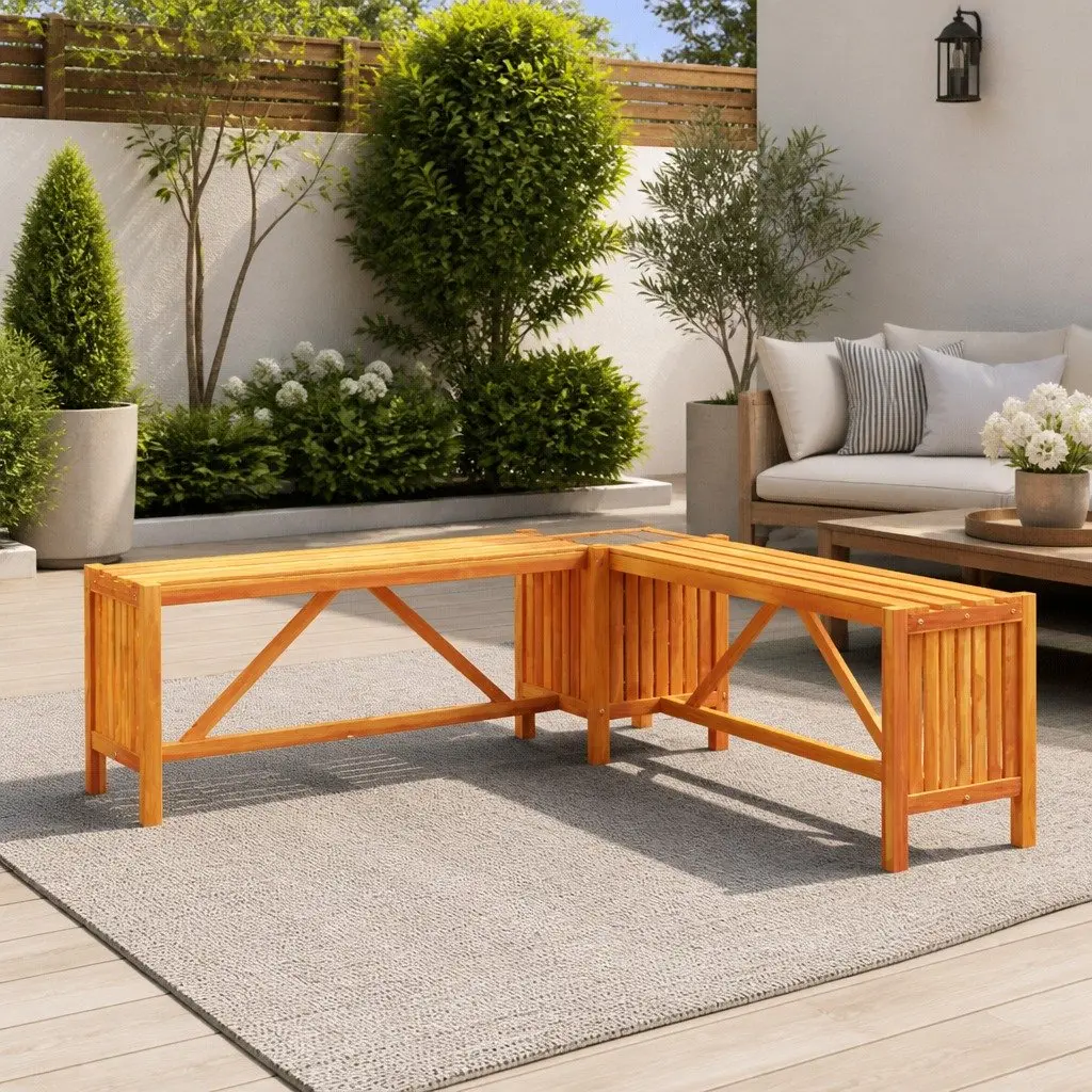 Garden Bench with Integrated Planter Box