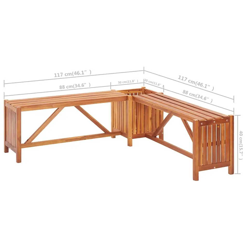 Garden Bench with Integrated Planter Box