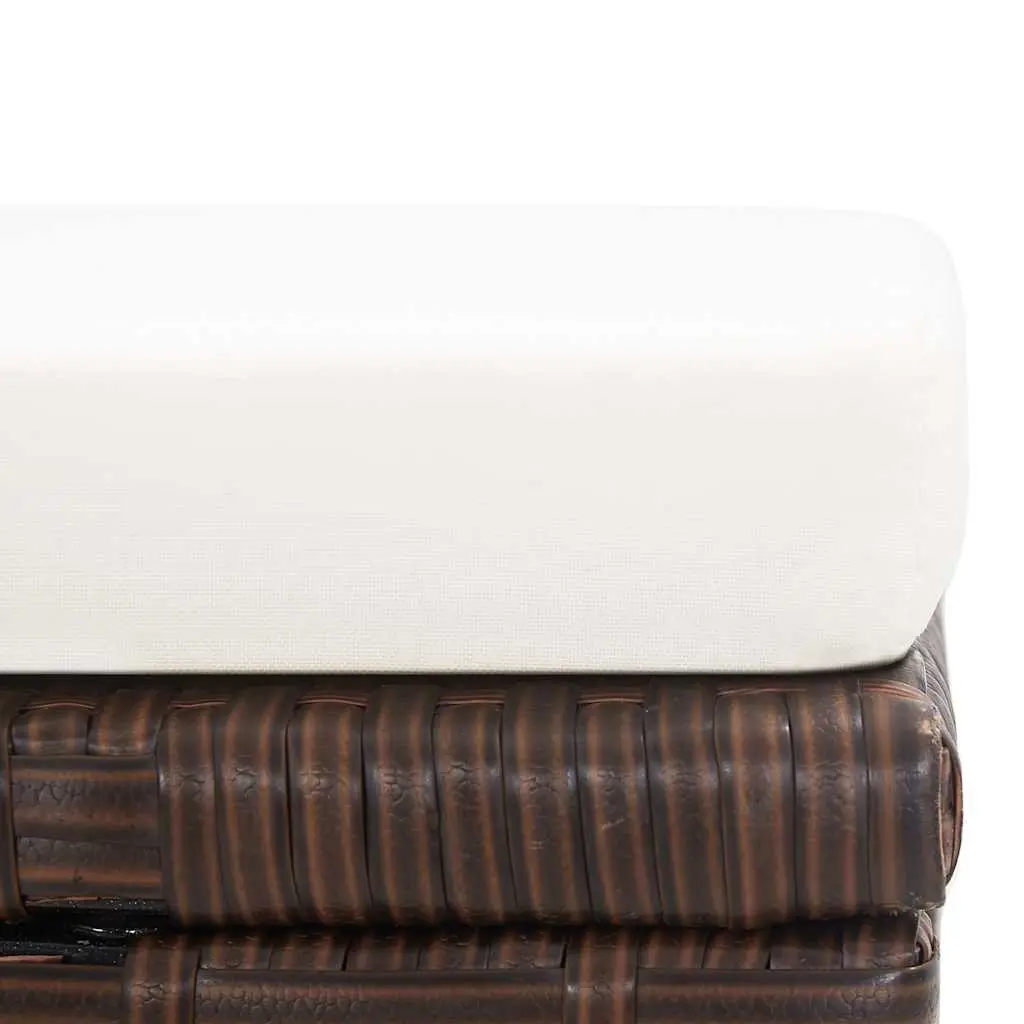 Garden Stools 2 Pack Outdoor Seating Footrest Brown Rattan