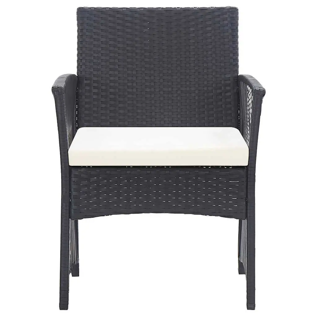 Garden Lounge Set Outdoor Patio Furniture Cushions 4 Piece Black Rattan